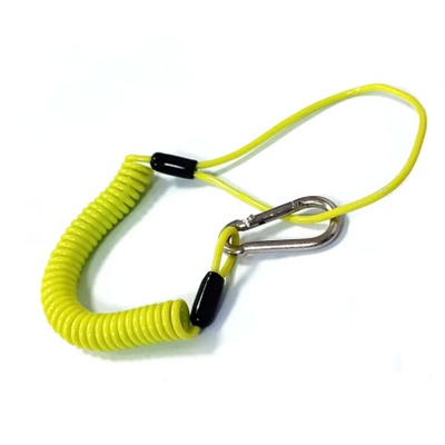 Claro - bobina flexível Lanyard With Carabiner da mola verde &amp; laço do pulso
