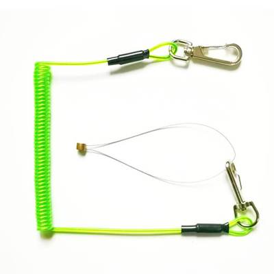 Gancho de utilização de ferramentas verde claro de Lanyard With Zinc Alloy Swivel da bobina de Stopdrop cada extremidade