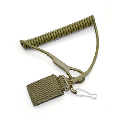 Khaki Verde Elastic Coil Lanyard Sling Proteção de Caída Segura Para Pistolas
