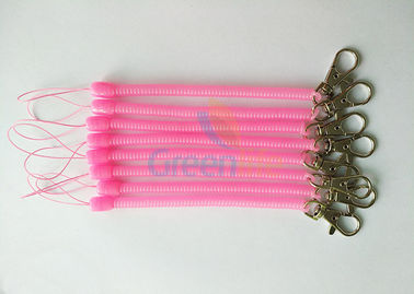 Suporte chave de expansão plástico da bobina com o grampo da corda e da pressão, cor cor-de-rosa transparente