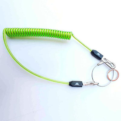 Ferramenta verde transparente Lanyard For Split Ring da bobina do cabo de 5.0MM